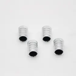 Premium Aluminum & Plastic Wheel Tire Air Valve Stem Covers - Set of 4 (Silver)