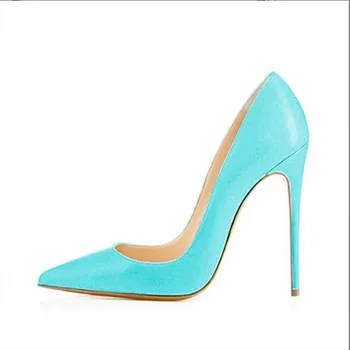 

SHOFOO shoes,Beautiful and fashionable women's shoes, patent leather, about 12cm high heels, pointed toe pumps. SIZE:34-45