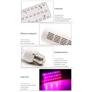 

LED Grow Light Bulb Full Spectrum 8W 40LED Phyto lamp 220V Growth Light Q0KF