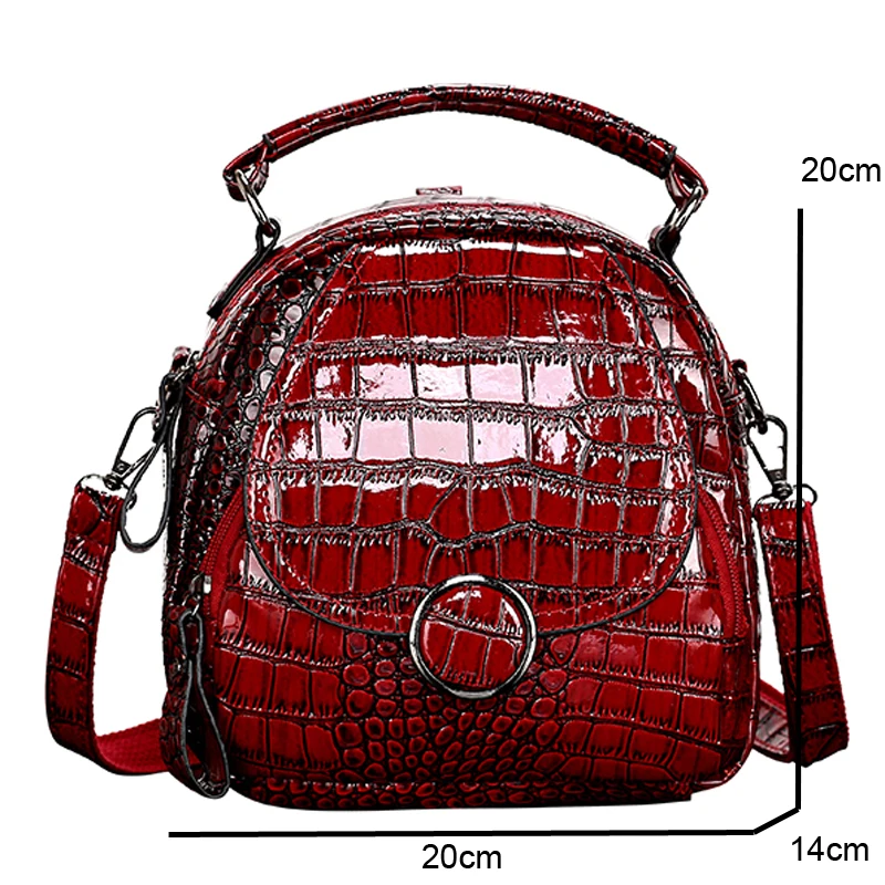 Fashion Pu Leather Women Backpacks Crocodile Pattern Vintage Small Shoulder Bag Female Alligator Sac A Dos Mochila Feminian New