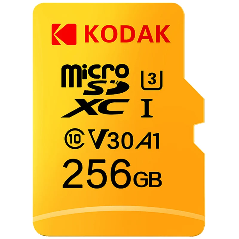 Карта Micro SD KODAK 128GB 64GB 32GB 16GB U1 Micro sd kart 4K U3 256GB 512GB cartao de memoria TF карта памяти класс 10 - Емкость: 256GB U3