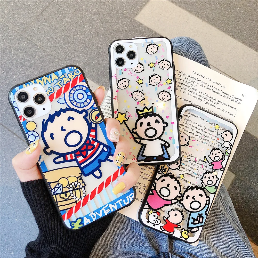 Чехол для телефона из закаленного стекла с японским аниме Minna No Tabo iPhone 12pro Max 11 7 8 plus