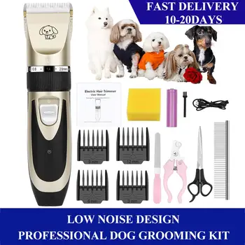 

Rechargeable Pet Dog Hair Trimmer Grooming Clippers Low-Noise Cat Cutter Machine Shaver Electric Scissor Clipper USB Charging