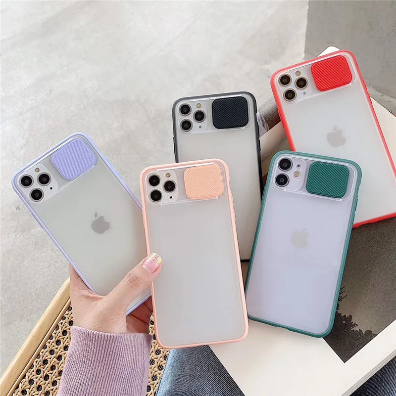 Soft Slide Camera Lens Protection Cases For iPhone 11 Pro Max X XR XS Max 6 6S 7 8 Plus Thin Shockproof Matte Clear Back Cover Soft Slide Camera Lens Protection Cases For iPhone 11 Pro Max X XR XS Max 6 6S 7 8 Plus Thin Shockproof Matte Clear Back Cover