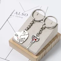 Посеребренная пара брелок любовь сердце ювелирные изделия кольцо для ключей брелок с цепочкой 