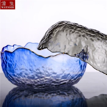 

Japanese Irregular Large Curved Rim Fruit Vegetable Salad Dessert Bowl Creative Gold Line Household Tableware Rice Serving Plate