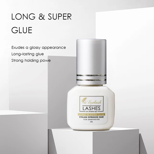 hieyelash 5ml Eyelash Extension Glue Private Label 2S Fast Drying Strong Adhesive Professional Glue For Grafted False Eyelashes 2s Silver Cap