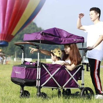 

B-LIFE Collapsible Folding Outdoor Utility Wagon for Shopping Cart Baby Stoller Car Folding Hand Truck Super Functional