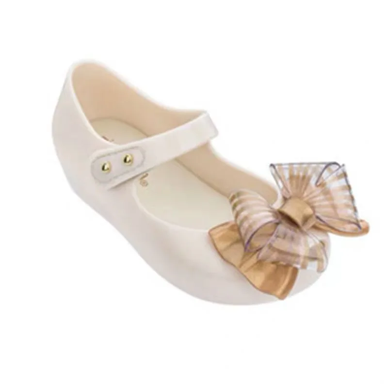 Mini Melissa ultragrl/ новые оригинальные прозрачные сандалии для девочек детские сандалии с бантом детская пляжная обувь Нескользящая обувь для малышей