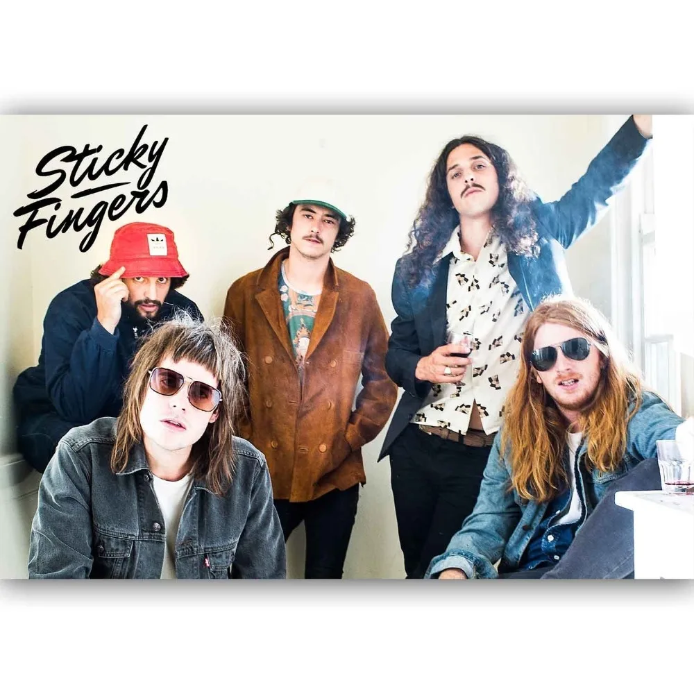 New Sticky Fingers Custom Hot Rock Music-Silk Art Poster Wall Sicker Decoration Gift