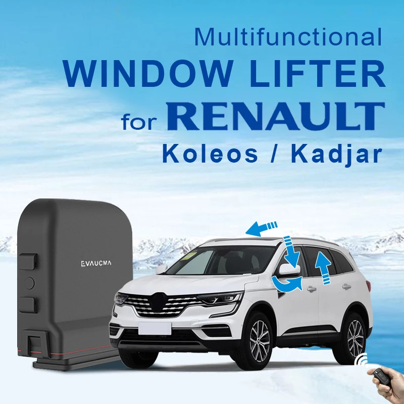Car Power Window Closer lifter +  Side Mirror Folding + Sunroof close For RENAULT Koleos Kadjar  2017-2022 Car Alarm Intelligent