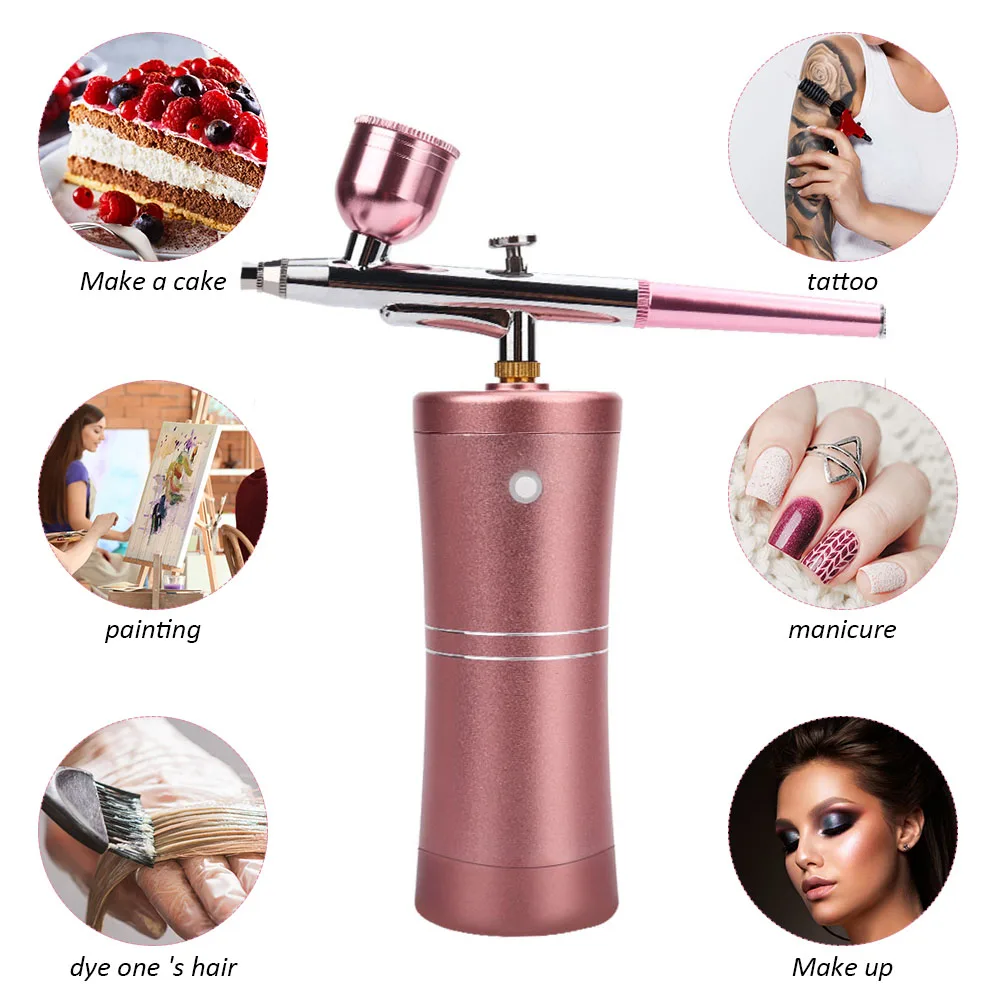 Multi-Functional Airbrush Compressor Kit With Rechargeable Air Brush  Upgraded Oxygen Bubble Therapy Injector Facial Machine - AliExpress