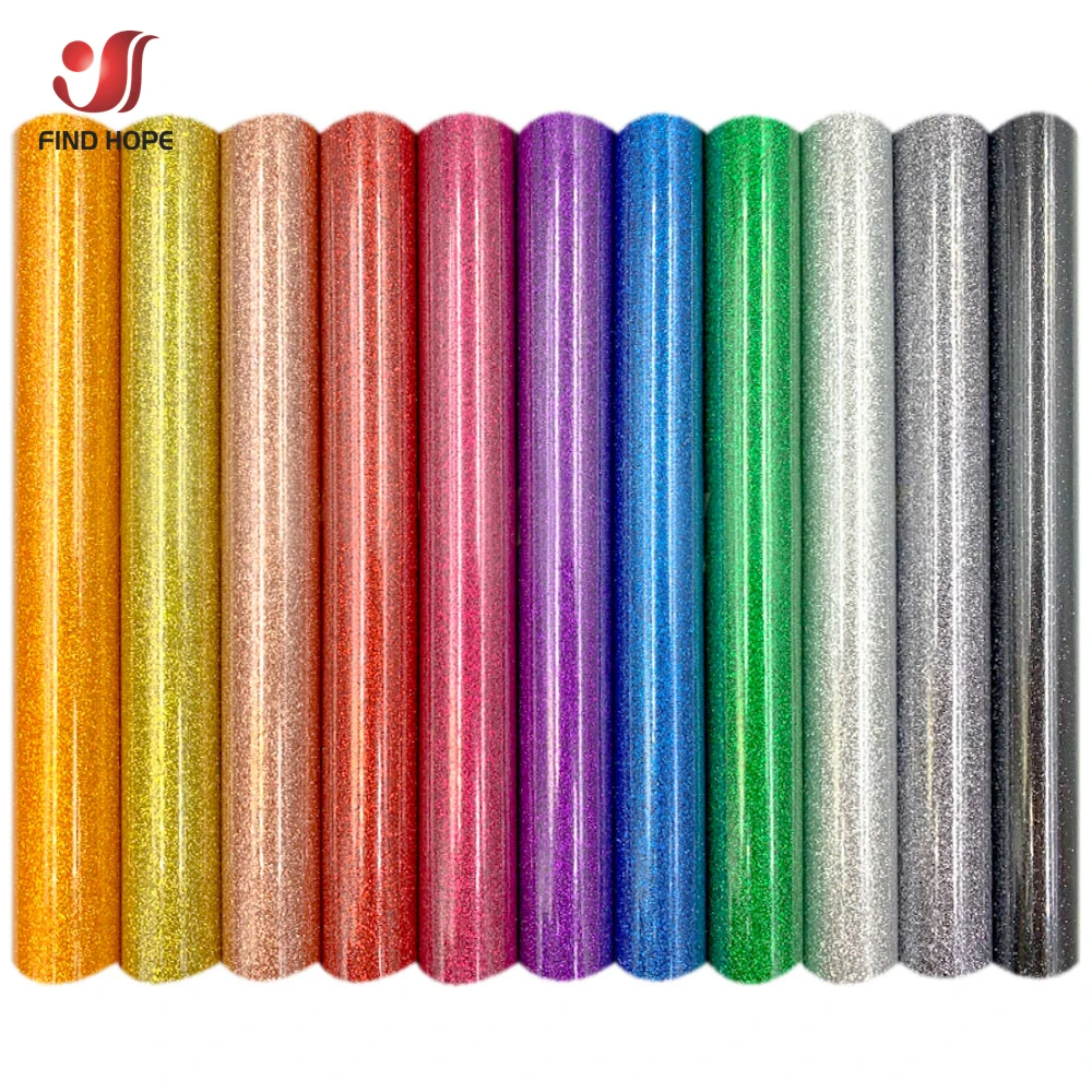 

Glitter Heat Transfer Vinyl Film 19" x 39" Shiny PU HTV Heat Press Vinyl Sheet/Roll Iron-on Tshirt Fabrics for cut Silhouette