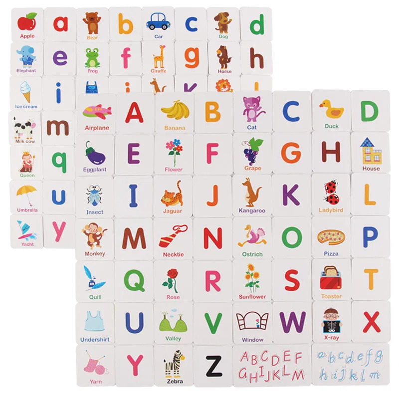 Baby Wooden Jigsaw Toy Fruit Animal Alphabet Preschool Education Puzzles with Graphic Literacy Cards Educational Toys