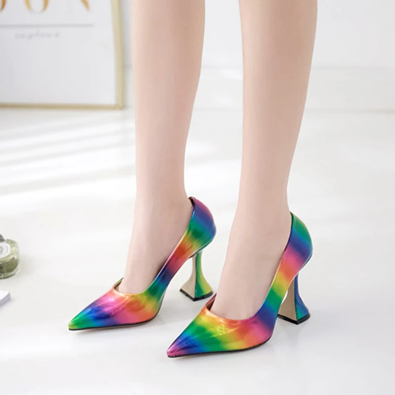 rainbow colored high heels