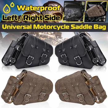 

Universal Retro Motorcycle Saddlebag Vintage Tool Luggage Saddle Bag Brown Black For Honda/Yamaha/Suzuki