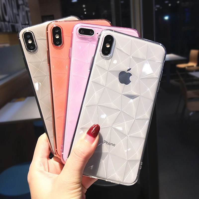 Роскошный прозрачный Ультратонкий чехол для телефона с бриллиантами iPhone 11 Pro Max X