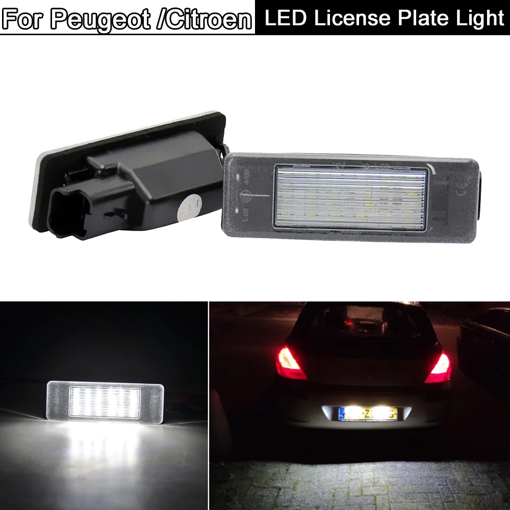 2PCS LED License Plate Light For Peugeot 106 1007 207cc 307 308 406 408 508 607 806 807 Citroen C2 C3 C4 C5 C6 C8 DS3 Jumpy | Автомобили и