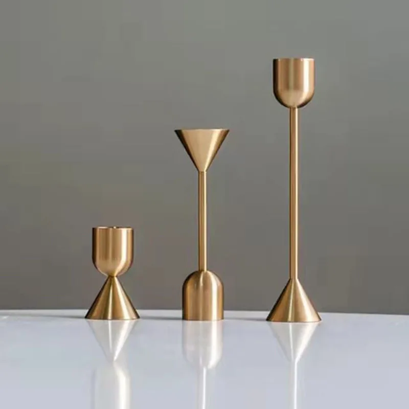 Candle Holders American Brass Candle Holder Ornament Home Simple Retro Model Single Head