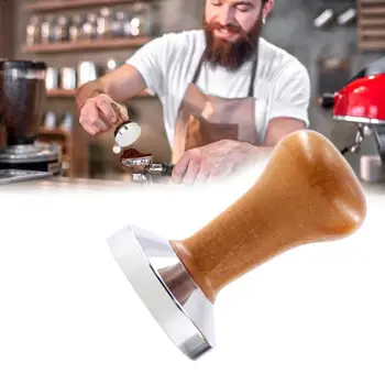 

Food Grade 51mm Coffee Tamper Wooden Handle Barista Quality Handmade Grinder Espresso High Sale Hot maker K0Z2