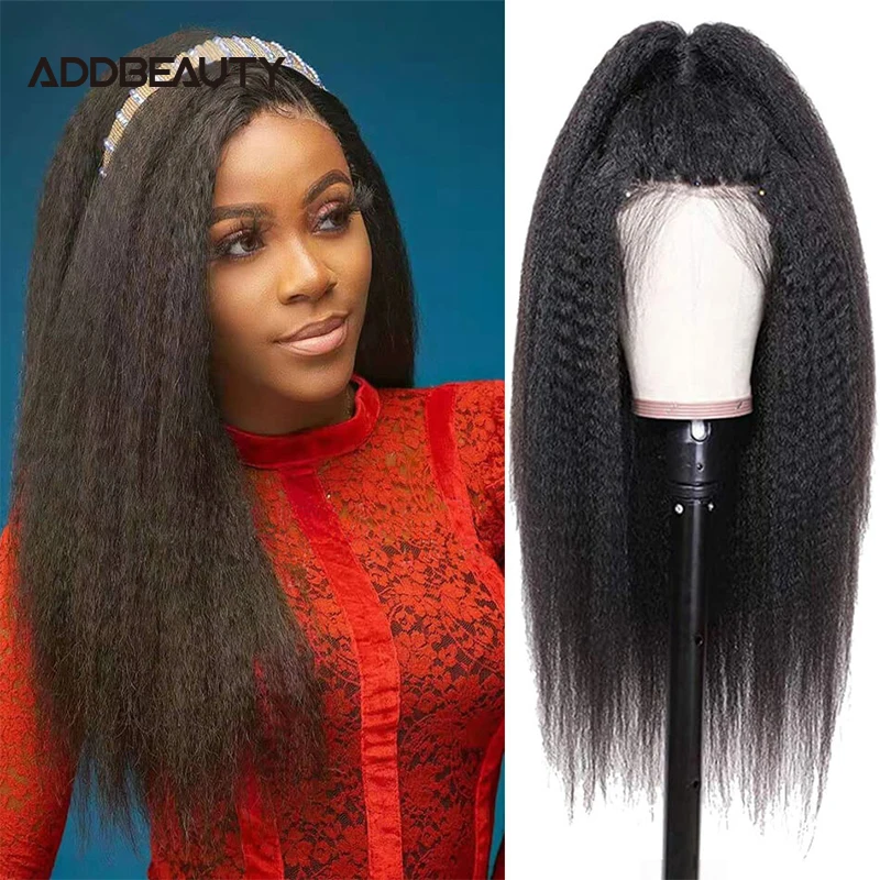 Brazilian Kinky Straight Human Hair Wig 13x4 Human Hair Lace Frontal Wig With Babty Hair 4x4 13x6 Yaki Straight Human Hair Wigs