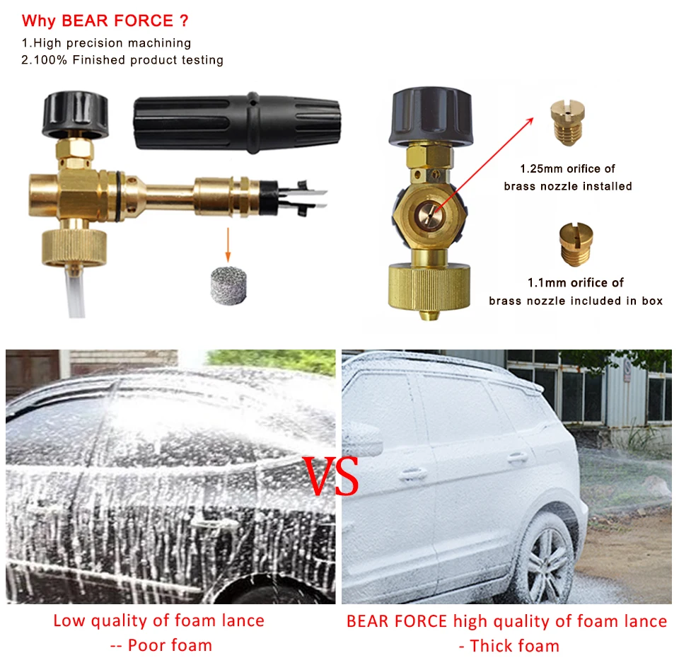 Пенная насадка пенный пистолет автомобильная пена мытье шампунь распылитель латунь пенная насадка Пенообразователь для Hammer Flex мойка высокого давления