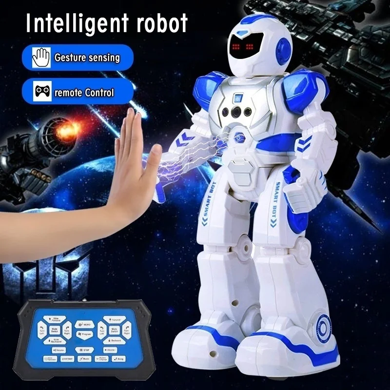 Intelligent Robot Gesture Touch Control Induction Programming Mechanical RC Red Blue Children's Toys Gift | Игрушки и хобби