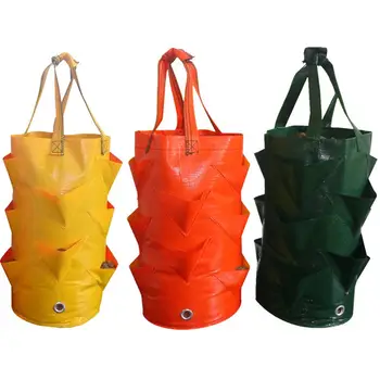 

Strawberry Planting Growing Bag 3 Gallons Multi-mouth Container Bags Grow Planter Pouch Root Bonsai Plant Pot Garden Supplies
