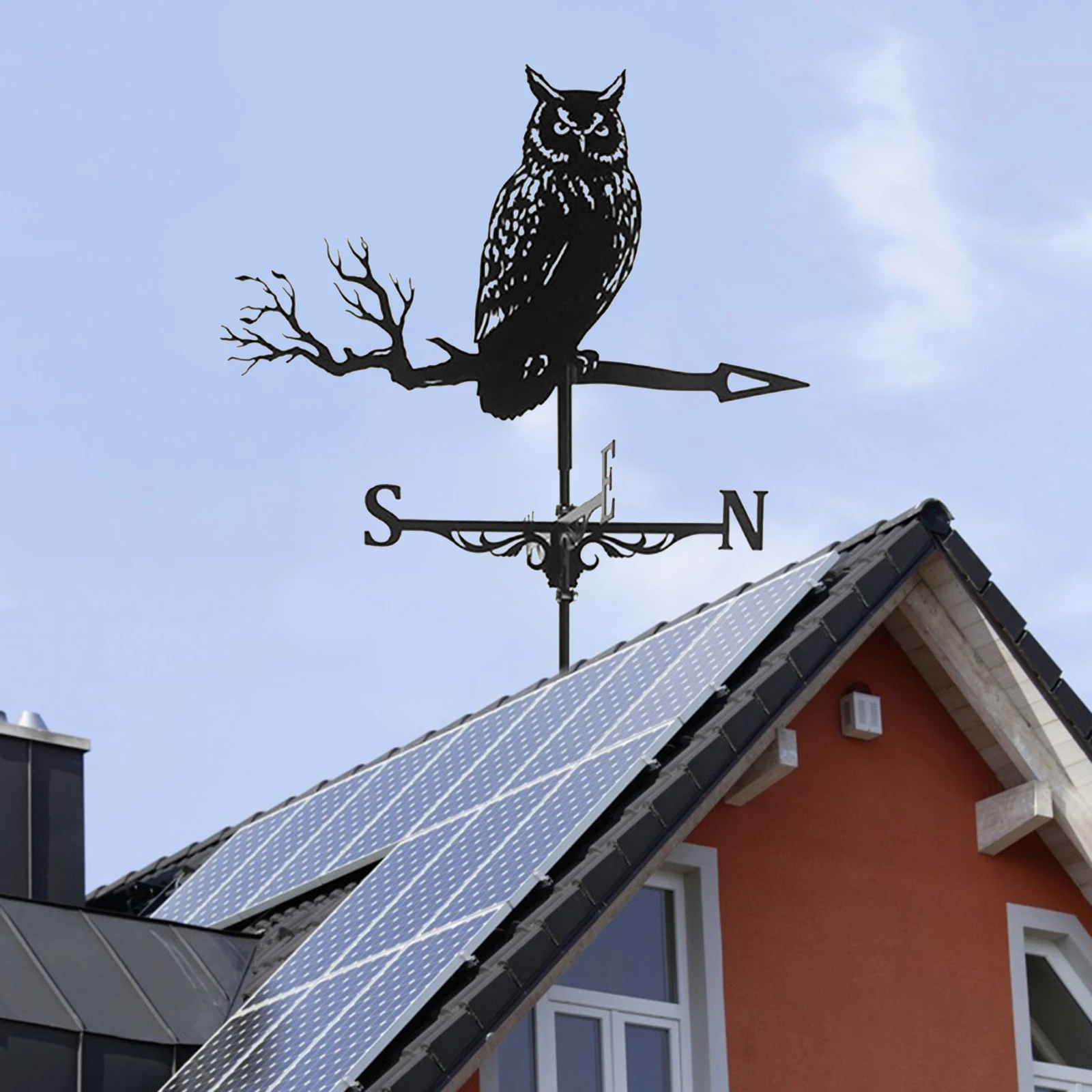 Owl Style Metal Weathervane for Garden