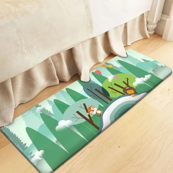 

Baby Green Tree Patten Play Mat Rectangular Children's Carpet Fashion Children Educational Game Forest Flannel Carpet Carpet