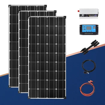

Off-grid Solar Panel System 110V 220V 450W 12v Battery kit Charger Photovoltaic 1000w inverter for Home RVs Trailers Boats Sheds