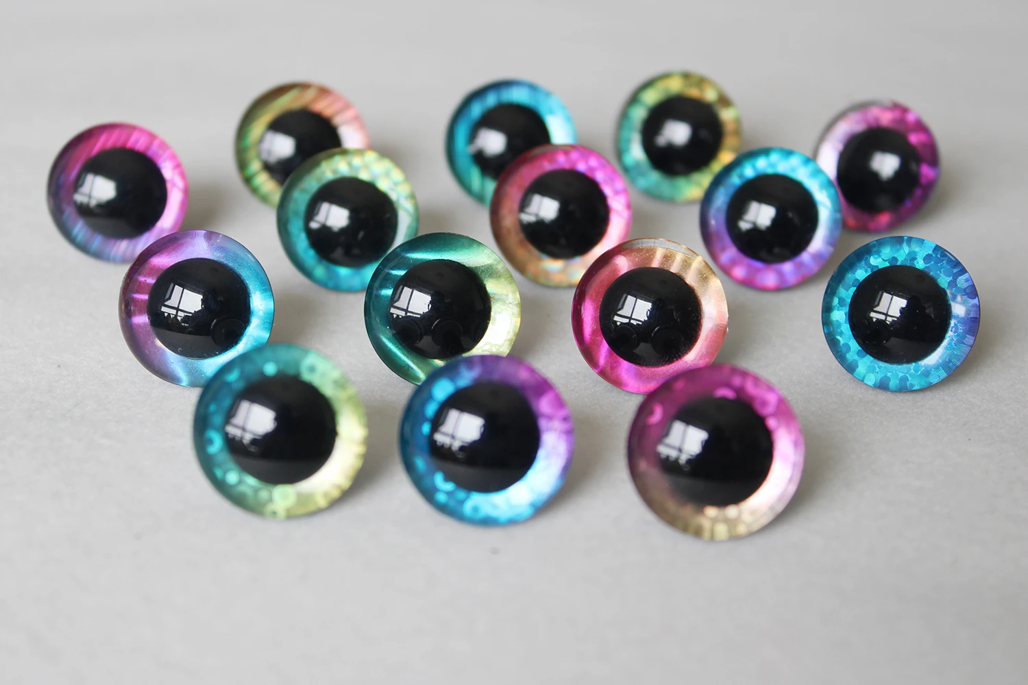  Safety Eyes No Pupil 14 Pair Mix Colors (12mm)