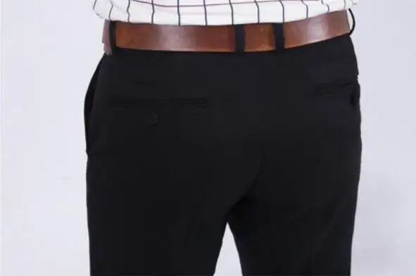 Мужской костюм брюки микро-эластичные FIared брюки мужские осенние и зимние толстые деловые повседневные шерстяные прямые широкие брюки