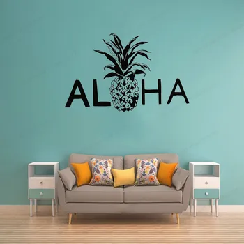 

Pineapple Vinyl Wall sticker Hawaiian Beach Style Interior Decor Stickers Mural Bedroom Art Decals MuralHJ211