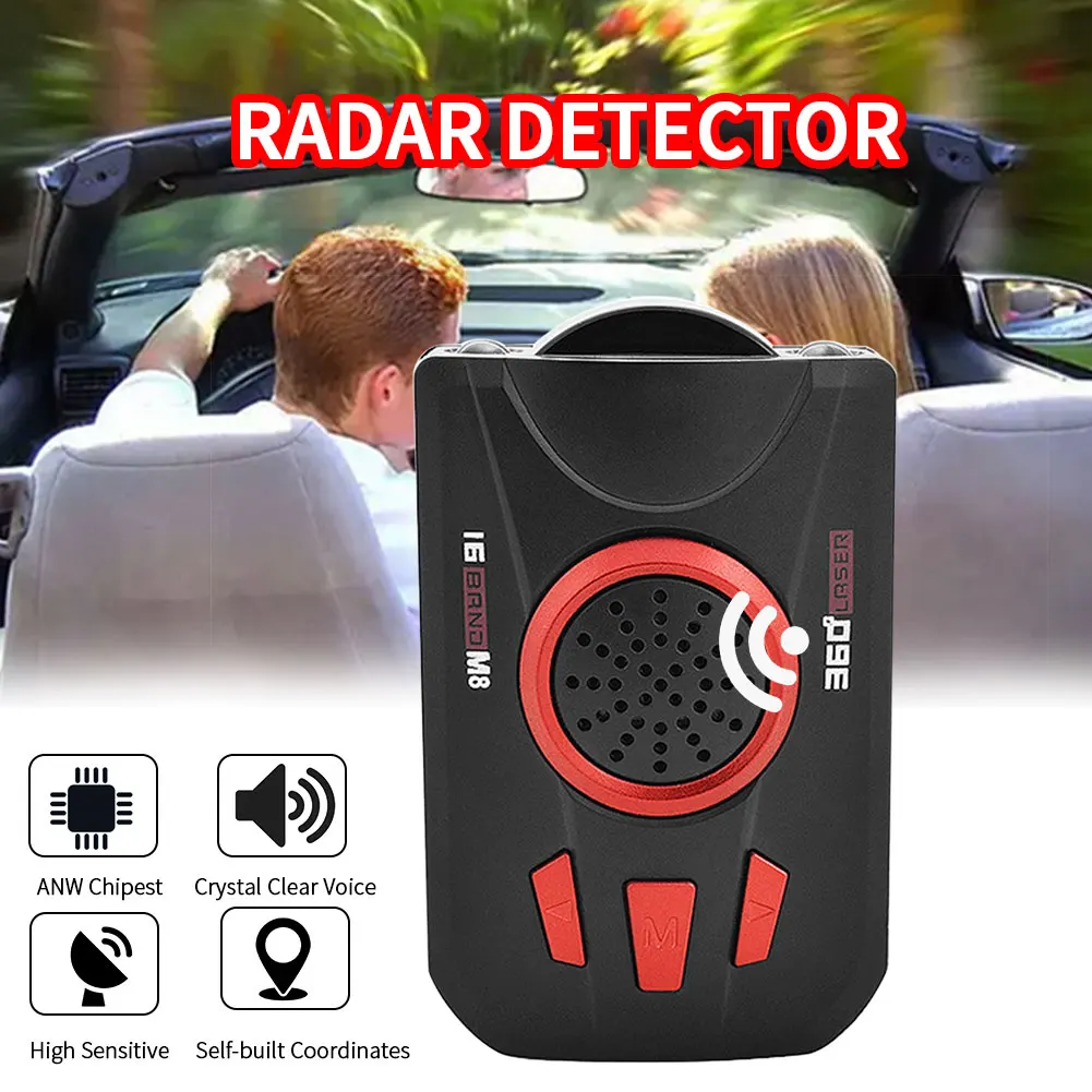 

Voice Alert English Russian LED Display Device Dongle Auto Warning Radar Detector Full Band Scanning Car Universal Speed Control