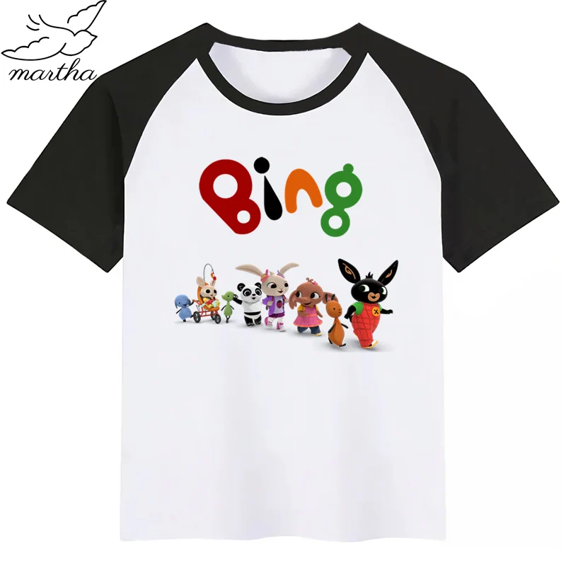 Детская забавная футболка с рисунком кролика и кролика футболка с круглым вырезом Повседневная летняя детская одежда с короткими рукавами для мальчиков и девочек, футболка