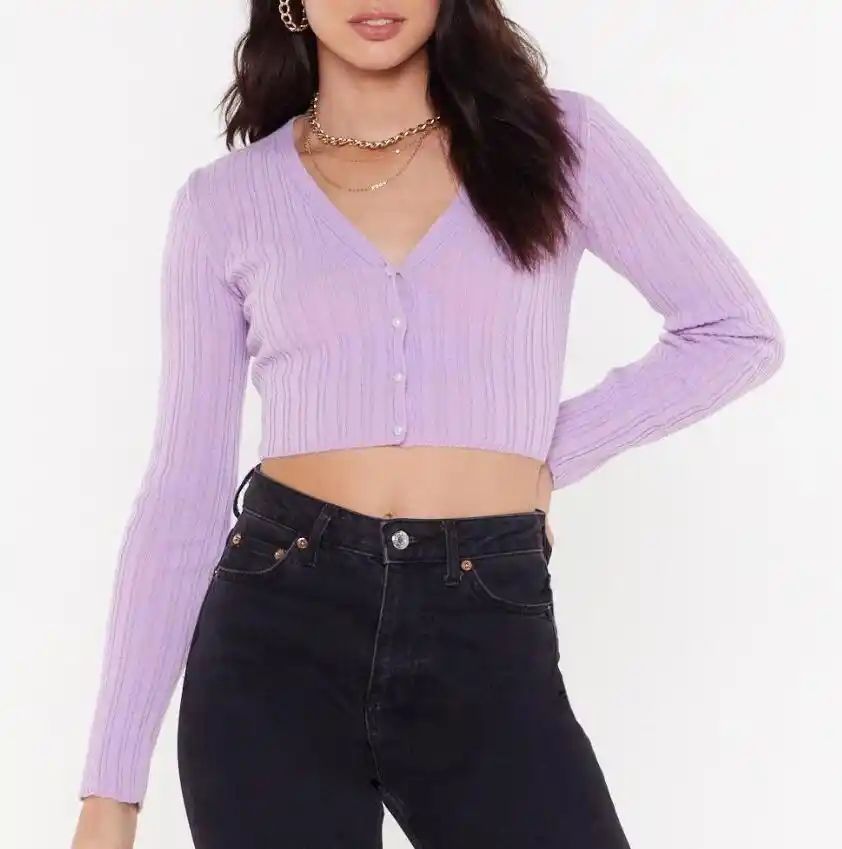 cropped cardigan with pearl buttons