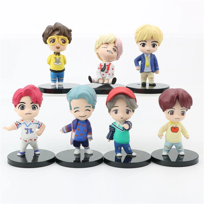 

7pcs Korean Men's Team Star Bangtan Boys Jeon Jung Kook Kim Nam Figure Model Desktop Decoration Doll Ornaments Children's Toys