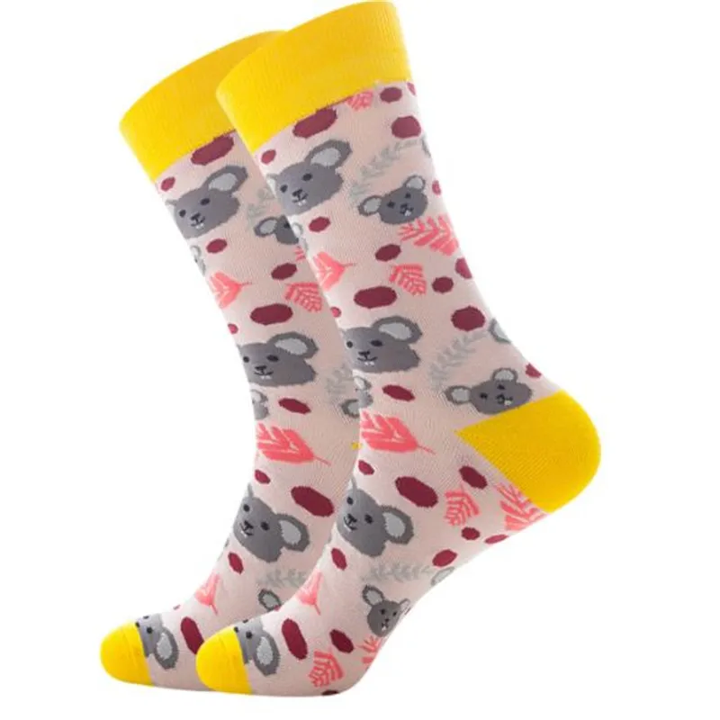 Rats, sunflowers, dark gray cheese, cotton socks for men and women ZQ037
