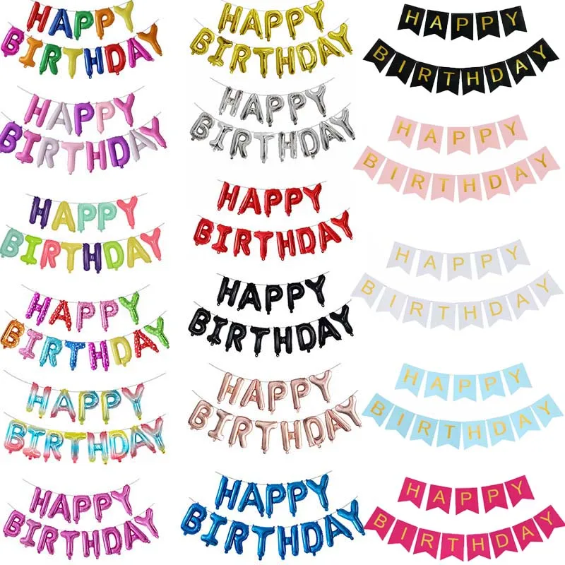 Happy Birthday Party Balloon Letters Alphabe Rose Gold Foil Balloons Kids Birthday Party Decoration Baby Shower Helium Globos Ballons Accessories Aliexpress