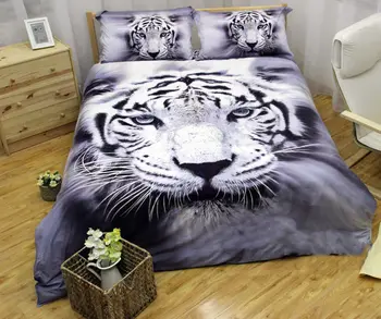 

New Tiger Duvet Quilt Cover Set Queen Size Animal Bed Pillow Cases 3D Animal Bed Cover Bedding Sets Quvet Cover Pillowcases Cove