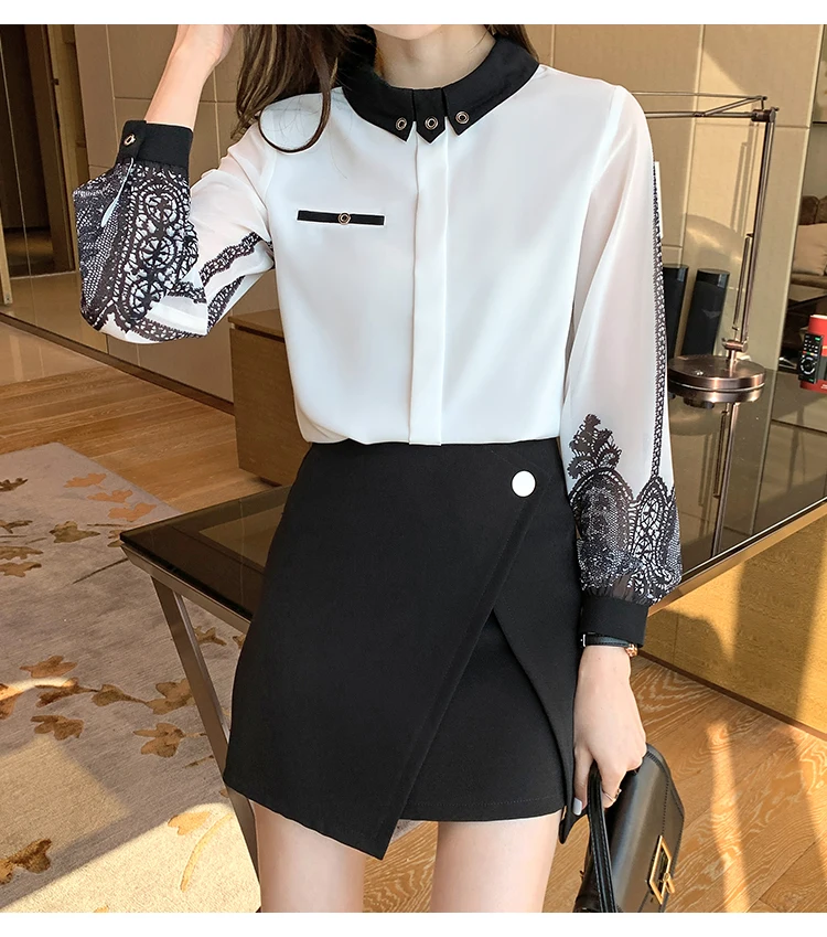 silk blouses New elegant Women's Blouses embroidery white shirts 2021 Spring long sleeve Casual Tops Shirts Blusas Mujer long sleeve blouse
