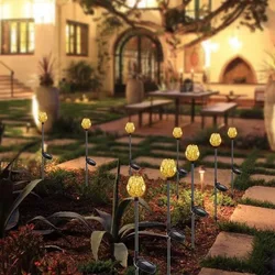 Lanterne solaire LED imperméable avec piquet en cristal, éclairage d'extérieur, luminaire décoratif de paysage, idéal pour un jardin ou une fête, 2 unités 
