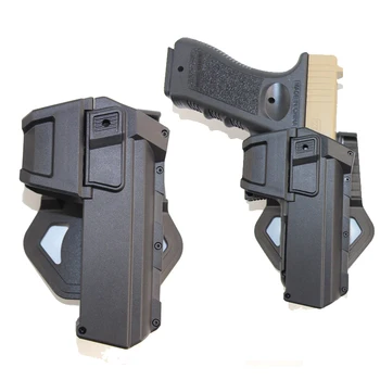 

Airsoft Hunting Tactical Movable Gun Holster for Glock 17 18 19 Quick Waist Belt Pistol Case Army Hunting Accessories Black Tan