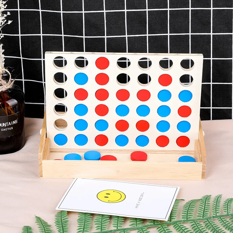 

Educational Toy Rubber Wooden Boxed Multi-color Stereo Quarto Four Board Game of Chess Customizable