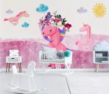 

[Self-Adhesive] 3D Cartoon Unicorn WG853 Wall Paper mural Wall Print Decal Wall Murals Belly