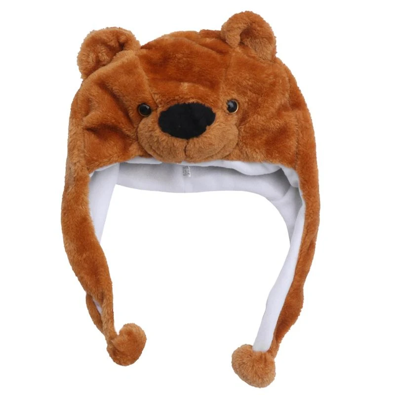 Animales de felpa sombrero de dibujos animados divertido Adorable delicado simulación Linda marrón gorro de oso Niños Accesorios de rendimiento juguetes de novedad|Chistes y bromas| - AliExpress