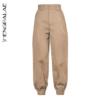 

SHENGPALAE 2020 Summer Vintage Patchwork Joggers Sweatpants Harajuku Woman Trousers Elastics Loose High Waist Pants ZA2527