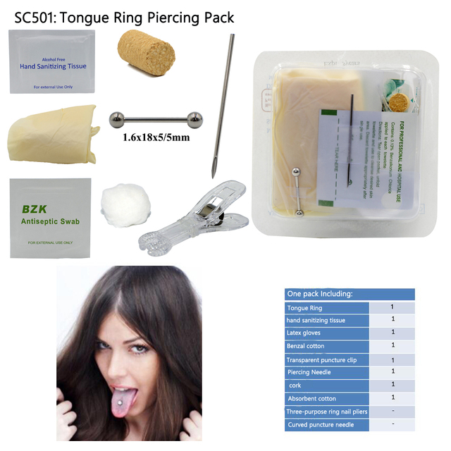 Pack Disposable Sterile Medical Body Piercing Kit Ear For Nose Nipple Belly Navel Septum Piercer Tool Machine Kit Piercing