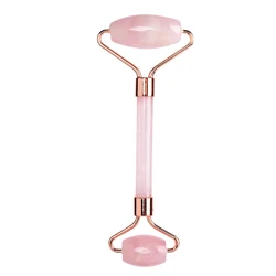 Natural Rose Quartz Face Massage Roller and Gua Sha Tool - Revitalizing Skin Acupuncture and Anti-Wrinkle Neck Slimming Massager (Roller)